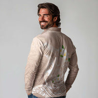 Guam Fishhook Mix Guasali Flowers Long Sleeve Polo Shirt Dreaming Hazel