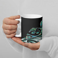 Maori Matariki - Manaia Ceramic Mug Emerald Paua Shell