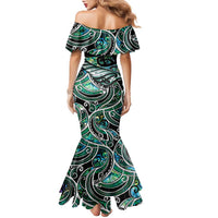 Maori Matariki - Manaia Family Matching Mermaid Dress and Hawaiian Shirt Emerald Paua Shell LT7 - Polynesian Pride