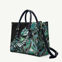 Maori Matariki - Manaia Leather Bag Emerald Paua Shell
