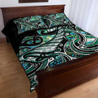Maori Matariki - Manaia Quilt Bed Set Emerald Paua Shell
