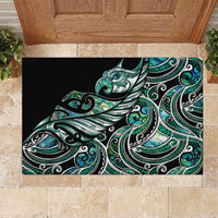 Maori Matariki - Manaia Rubber Doormat Emerald Paua Shell LT7 Green - Polynesian Pride
