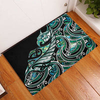 Maori Matariki - Manaia Rubber Doormat Emerald Paua Shell LT7 - Polynesian Pride