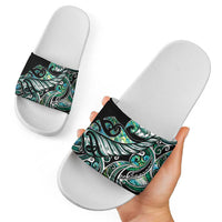 Maori Matariki - Manaia Slide Sandals Emerald Paua Shell
