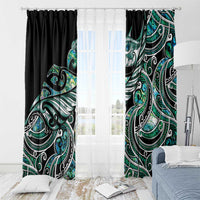 Maori Matariki - Manaia Window Curtain Emerald Paua Shell