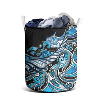 Maori Matariki - Manaia Laundry Basket Galaxy Blue Paua Shell