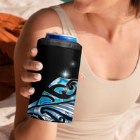 Maori Matariki - Manaia 4 in 1 Can Cooler Tumbler Galaxy Blue Paua Shell LT7 - Polynesian Pride