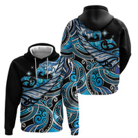 Maori Matariki - Manaia Hoodie Galaxy Blue Paua Shell