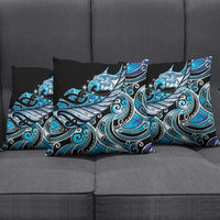 Maori Matariki - Manaia Pillow Cover Galaxy Blue Paua Shell