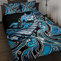 Maori Matariki - Manaia Quilt Bed Set Galaxy Blue Paua Shell