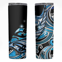 Maori Matariki - Manaia Skinny Tumbler Galaxy Blue Paua Shell LT7 Blue - Polynesian Pride