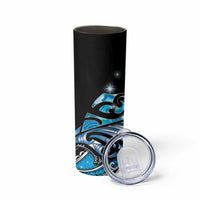 Maori Matariki - Manaia Skinny Tumbler Galaxy Blue Paua Shell LT7 - Polynesian Pride