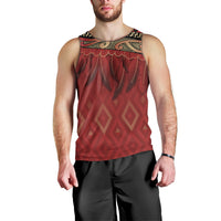 Aotearoa Maori Waikato Tainui Iwi Men Tank Top Korowai Tukutuku Kaokao Motifs
