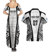 Personalised Fiji Rugby Couples Matching Summer Maxi Dress and Hawaiian Shirt 2023 World Cup History Makers - White Ver LT7 - Polynesian Pride