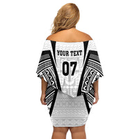 personalised-fiji-rugby-family-matching-off-shoulder-short-dress-and-hawaiian-shirt-2023-world-cup-history-makers-white-ver