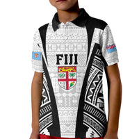 Personalised Fiji Rugby Kid Polo Shirt 2023 World Cup History Makers - White Ver LT7 Kid White - Polynesian Pride