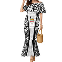 Personalised Fiji Rugby Mermaid Dress 2023 World Cup History Makers - White Ver LT7 Women White - Polynesian Pride