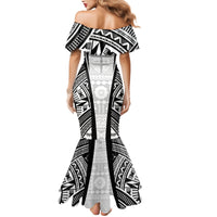 Personalised Fiji Rugby Mermaid Dress 2023 World Cup History Makers - White Ver LT7 - Polynesian Pride