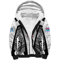 Personalised Fiji Rugby Sherpa Hoodie 2023 World Cup History Makers - White Ver LT7 Unisex White - Polynesian Pride