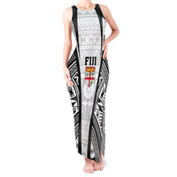 Personalised Fiji Rugby Tank Maxi Dress 2023 World Cup History Makers - White Ver LT7 Women White - Polynesian Pride
