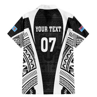 personalised-fiji-rugby-family-matching-mermaid-dress-and-hawaiian-shirt-2023-world-cup-history-makers-black-ver