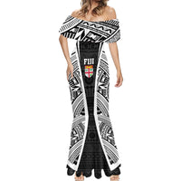 Personalised Fiji Rugby Mermaid Dress 2023 World Cup History Makers - Black Ver LT7 - Polynesian Pride