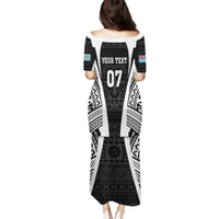 Personalised Fiji Rugby Puletasi 2023 World Cup History Makers - Black Ver LT7 - Polynesian Pride