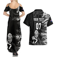 Personalised New Zealand Rugby Couples Matching Summer Maxi Dress and Hawaiian Shirt Silver Fern Basic 2023 World Cup LT7 - Polynesian Pride