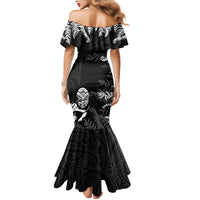 Personalised New Zealand Rugby Mermaid Dress Silver Fern Basic 2023 World Cup LT7 - Polynesian Pride