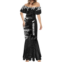 Personalised New Zealand Rugby Mermaid Dress Silver Fern Basic 2023 World Cup LT7 - Polynesian Pride