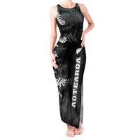 Personalised New Zealand Rugby Tank Maxi Dress Silver Fern Basic 2023 World Cup LT7 Women Black - Polynesian Pride
