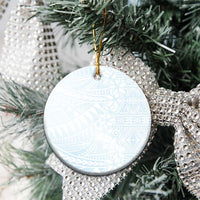 White Sunday Ceramic Ornament Plumeria Tatau Mix Tapa