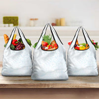White Sunday Grocery Bag Plumeria Tatau Mix Tapa