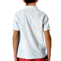 White Sunday Kid Polo Shirt Plumeria Tatau Mix Tapa LT7 - Polynesian Pride