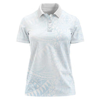 White Sunday Women Polo Shirt Plumeria Tatau Mix Tapa