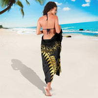 Polynesia Sarong Black & Gold Fancy Plumeria