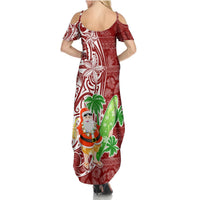 Hawaii Christmas Mele Kalikimaka Summer Maxi Dress Santa Claus LT7 - Polynesian Pride