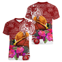 Papua New Guinea Christmas Women V Neck T Shirt Bird-of-Paradise Special LT7 - Polynesian Pride