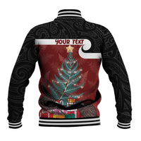 Personalised New Zealand Maori Christmas Baseball Jacket Xmas Fern Mix Kowhawhai LT7 - Polynesian Pride