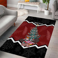 Personalised New Zealand Christmas Area Rug Xmas Fern and Kiwi Birds LT7 - Polynesian Pride