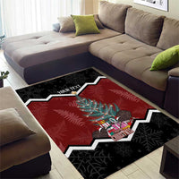 Personalised New Zealand Christmas Area Rug Xmas Fern and Kiwi Birds LT7 - Polynesian Pride