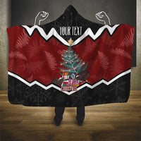 Personalised New Zealand Christmas Hooded Blanket Xmas Fern and Kiwi Birds