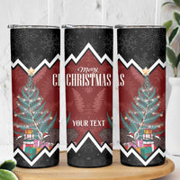 Personalised New Zealand Christmas Skinny Tumbler Xmas Fern and Kiwi Birds