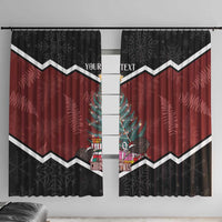 Personalised New Zealand Christmas Window Curtain Xmas Fern and Kiwi Birds