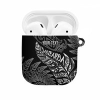 Aotearoa Personalized Lawn Bowls Maori AirPods Case New Zealand Black Tribal Silver Fern - Polynesian Pride