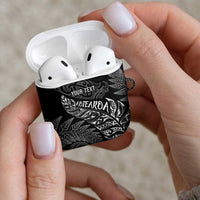 Aotearoa Personalized Lawn Bowls Maori AirPods Case New Zealand Black Tribal Silver Fern - Polynesian Pride