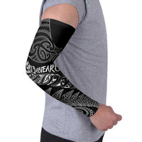 Aotearoa Personalized Lawn Bowls Maori Arm Sleeves New Zealand Black Tribal Silver Fern - Polynesian Pride