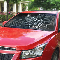 Aotearoa Personalized Lawn Bowls Maori Auto Sun Shade New Zealand Black Tribal Silver Fern - Polynesian Pride