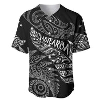 Aotearoa Personalized Lawn Bowls Maori Baseball Jersey New Zealand Black Tribal Silver Fern - Polynesian Pride