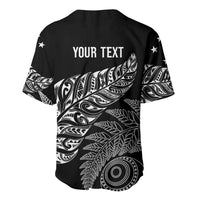 Aotearoa Personalized Lawn Bowls Maori Baseball Jersey New Zealand Black Tribal Silver Fern - Polynesian Pride
